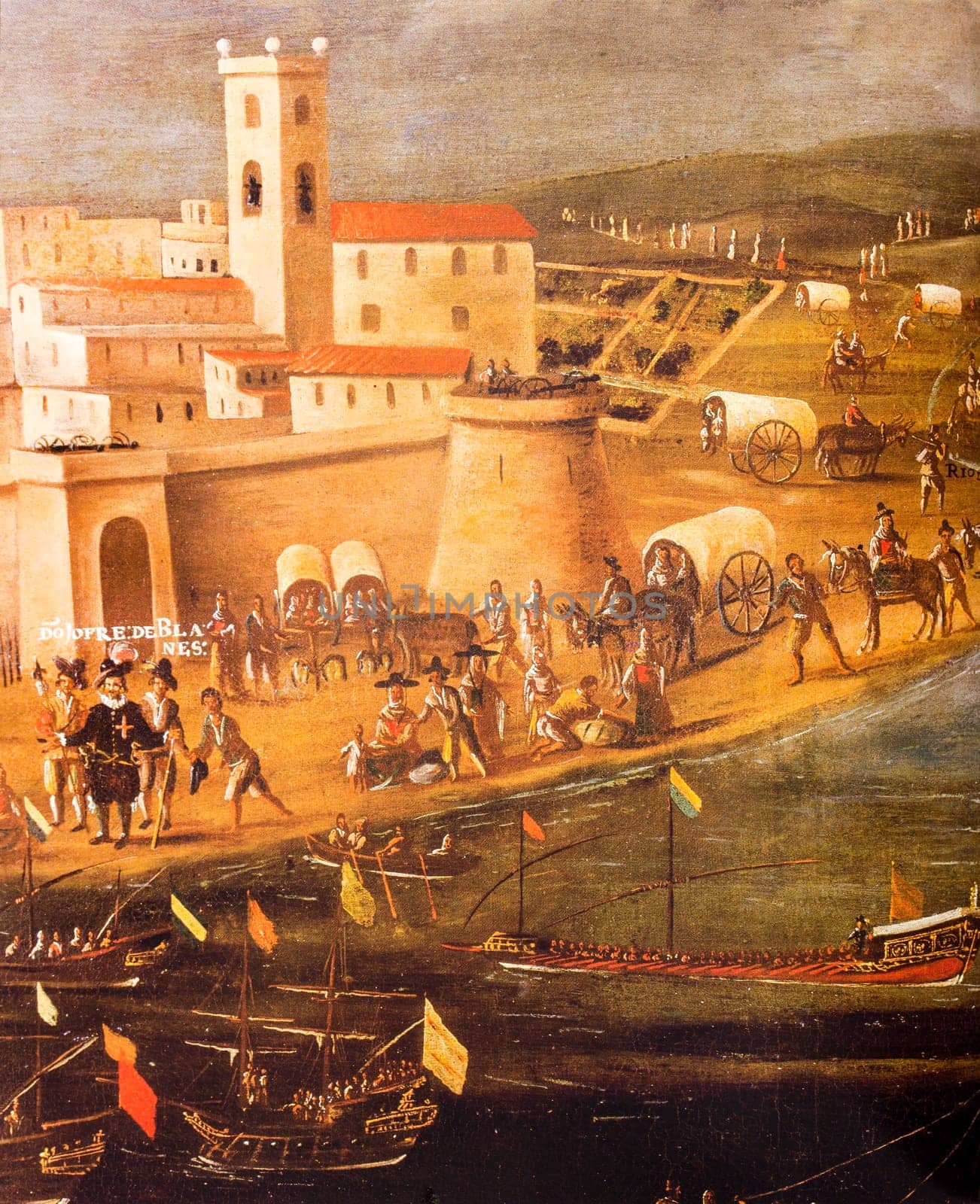 Moriscos embarking at Vinaroz port, 1612. Detail. By Pere Orimig and Francisco Peralta. Bancaja Collection