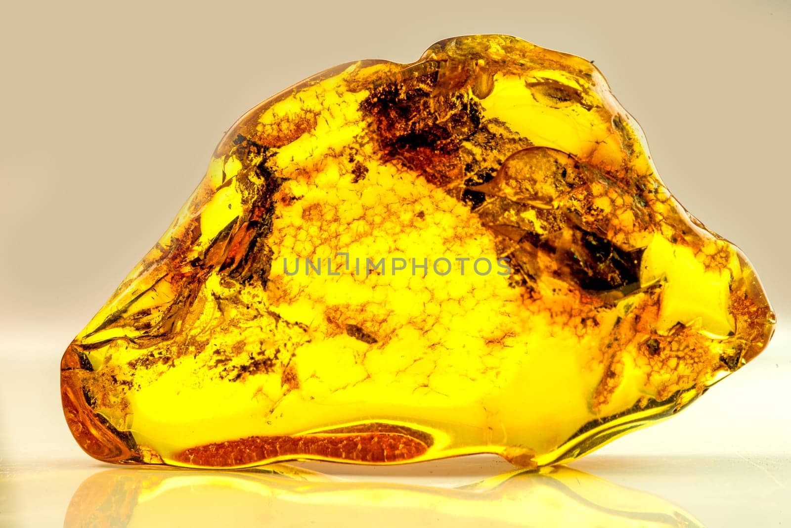 Amber stone in a closeup.
