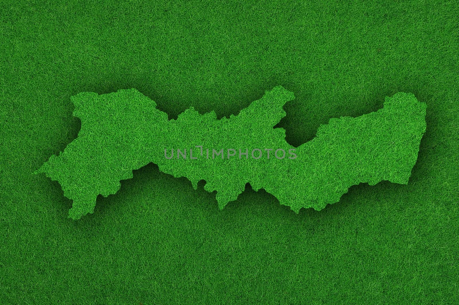 Map of Pernambuco on green felt