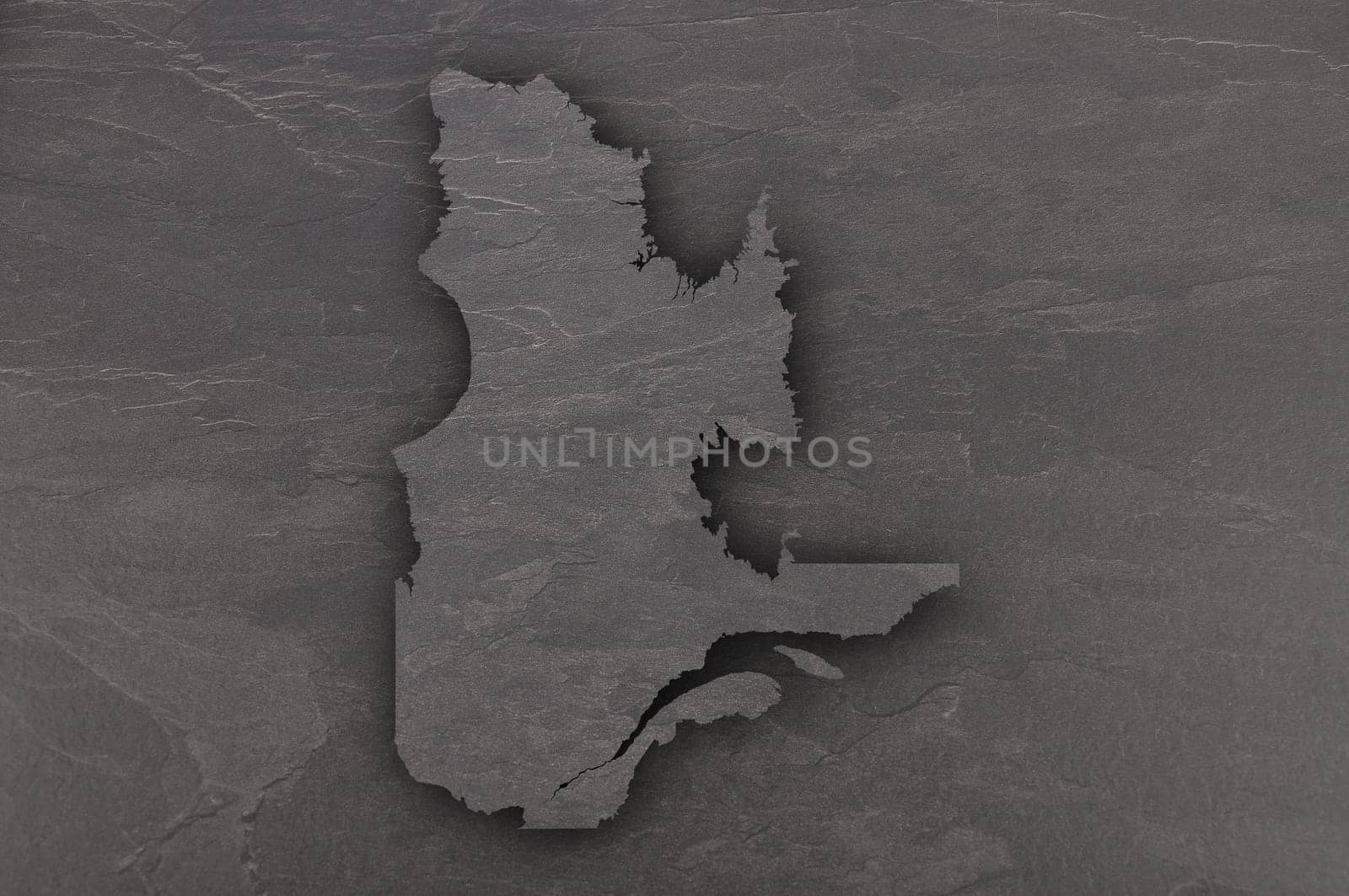 Map of Quebec on dark slate