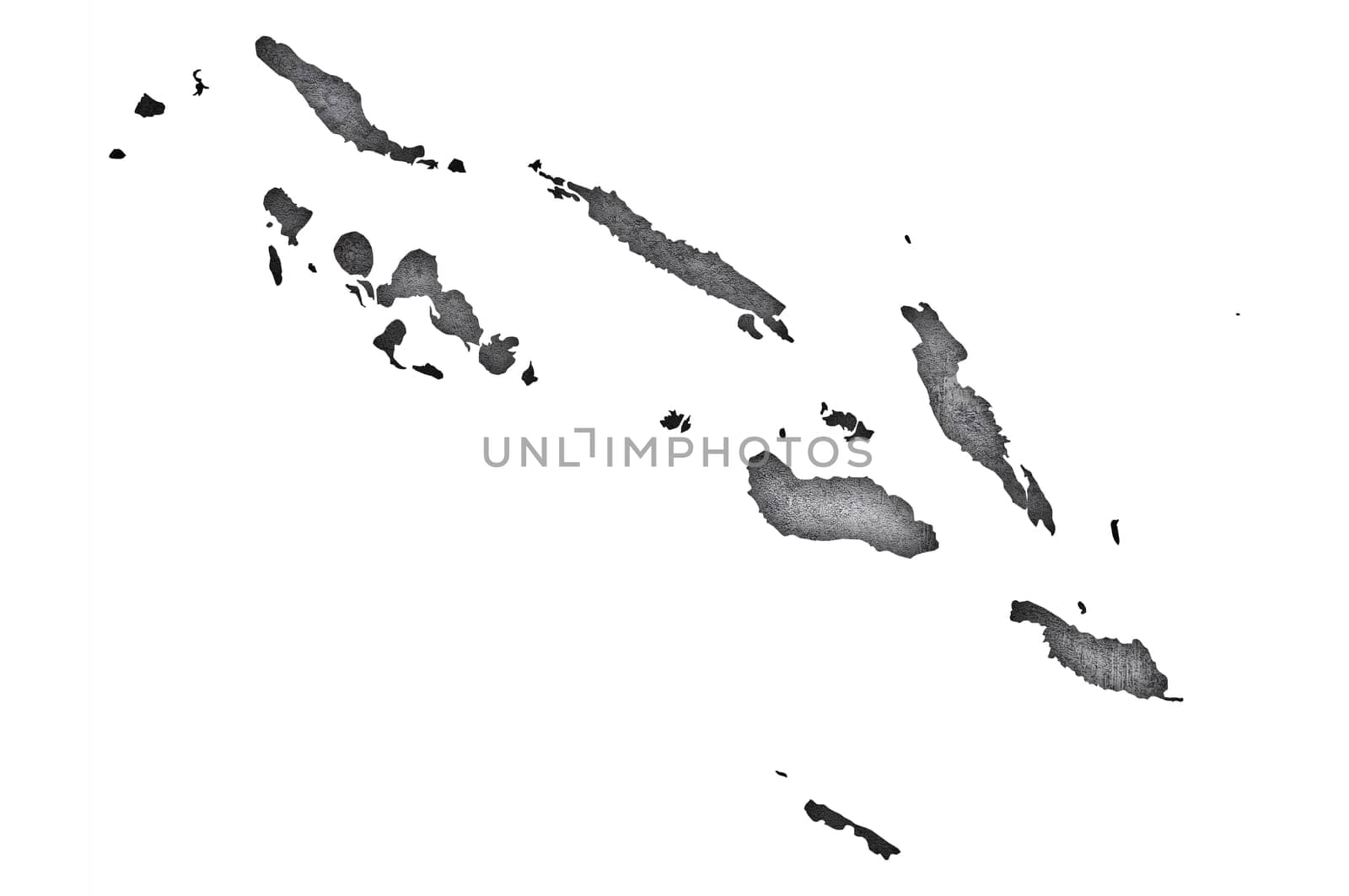 Map of Solomon Islands on weathered concrete