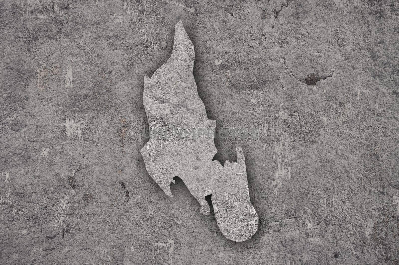 Map of Zanzibar on weathered concrete