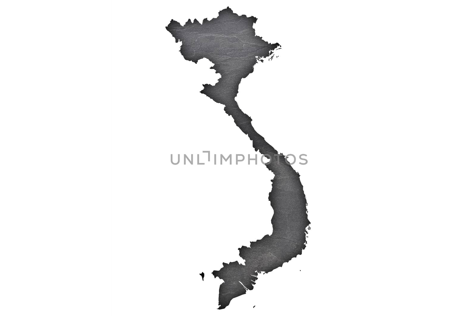 Map of Vietnam on dark slate
