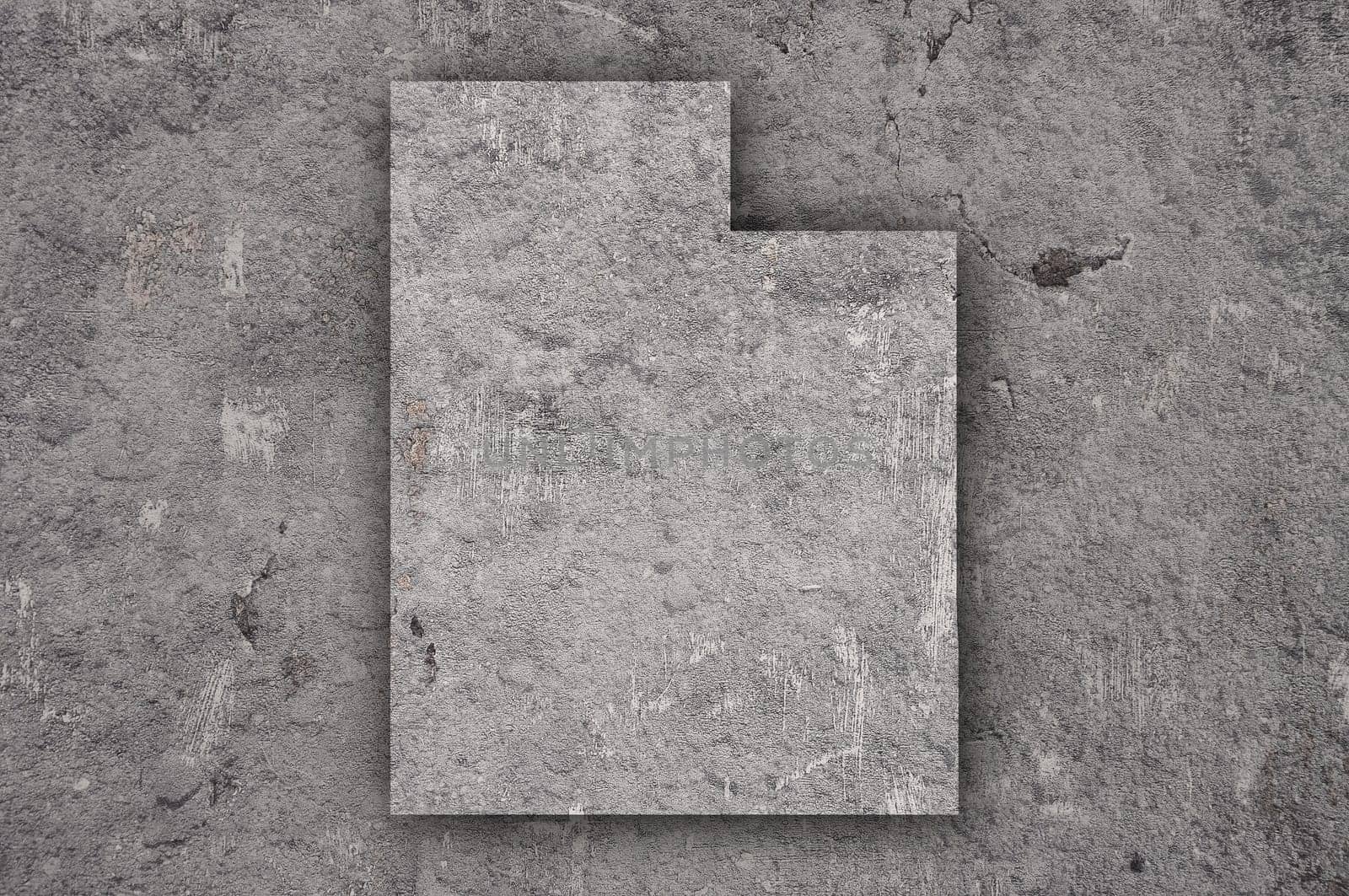 Map of Utah on weathered concrete