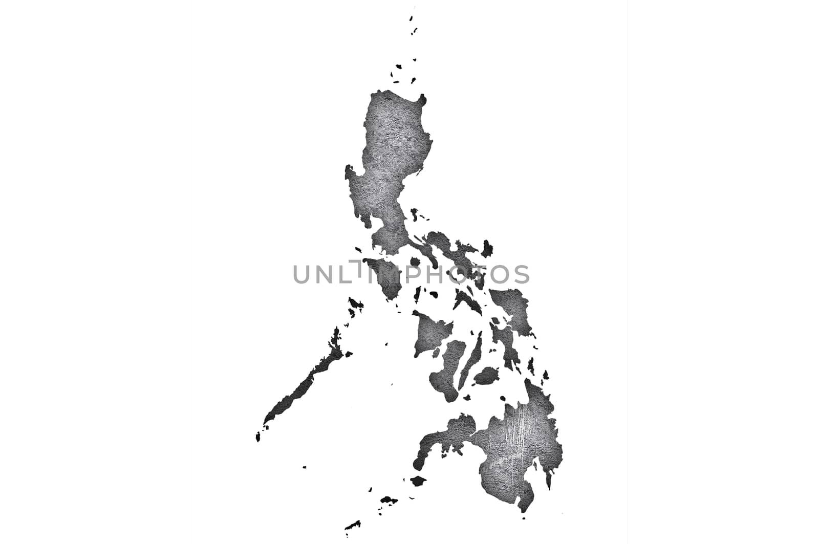 Map of Philippines on weathered concrete