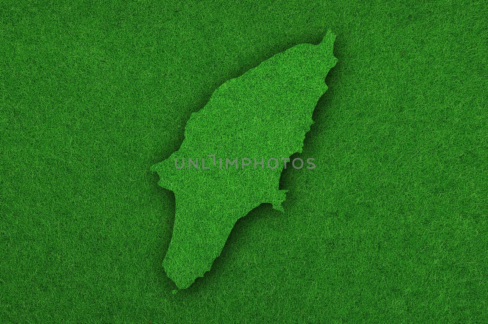 Map of Rhodes on green felt