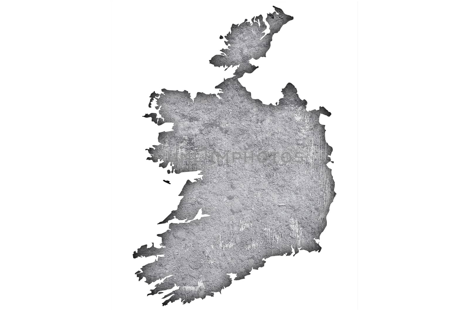 Map of Ireland on weathered concrete