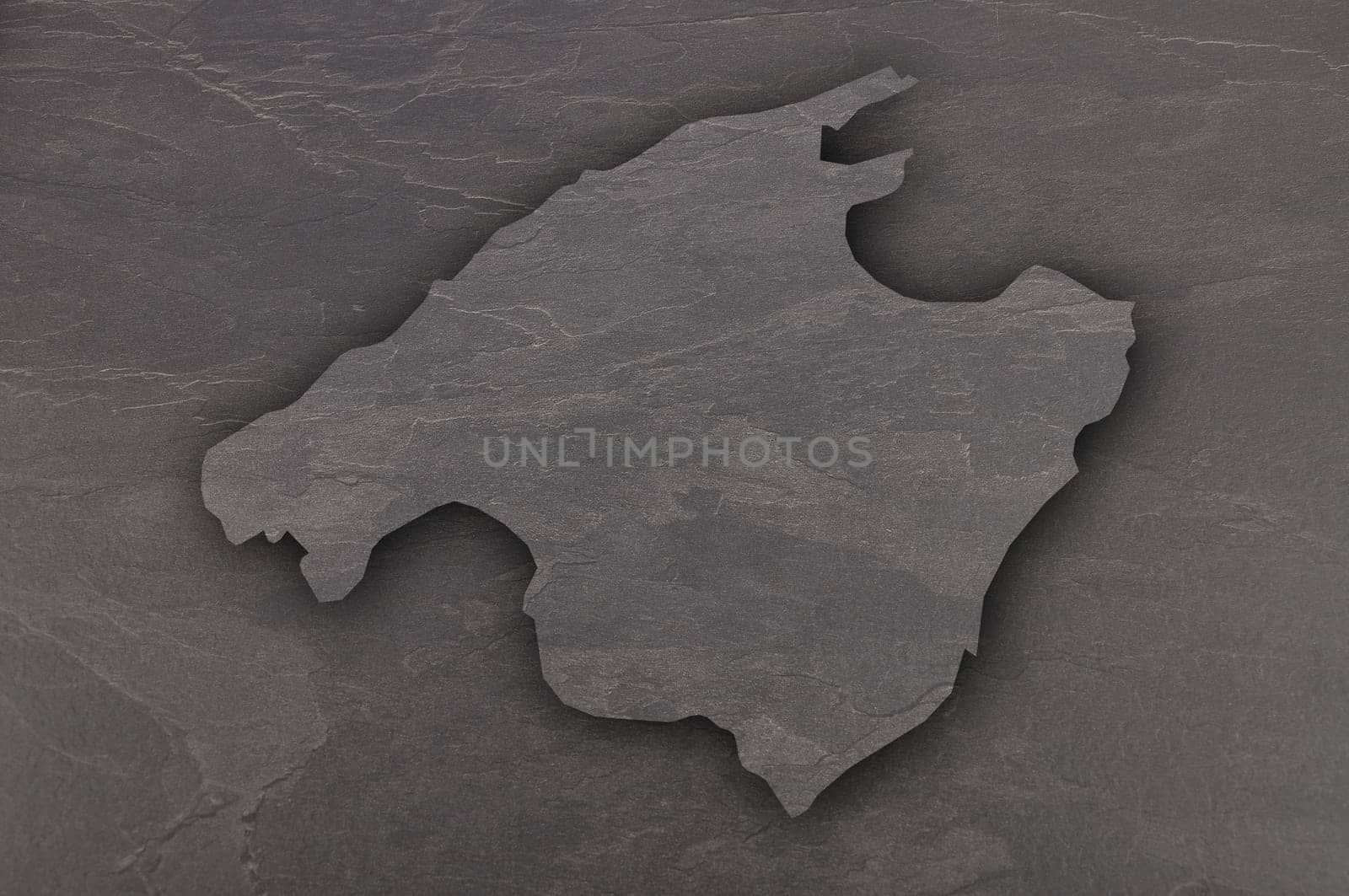 Map of Mallorca on dark slate
