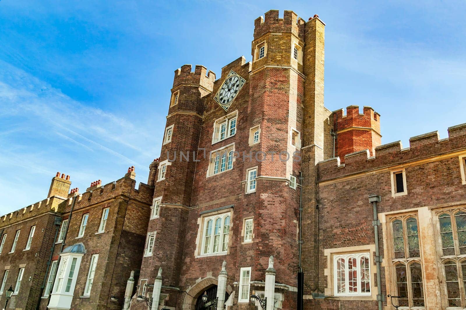 St James's Palace a Tudor royal castle built in 1536 in London England UK which is a popular travel destination tourist attraction landmark of the city, stock photo image