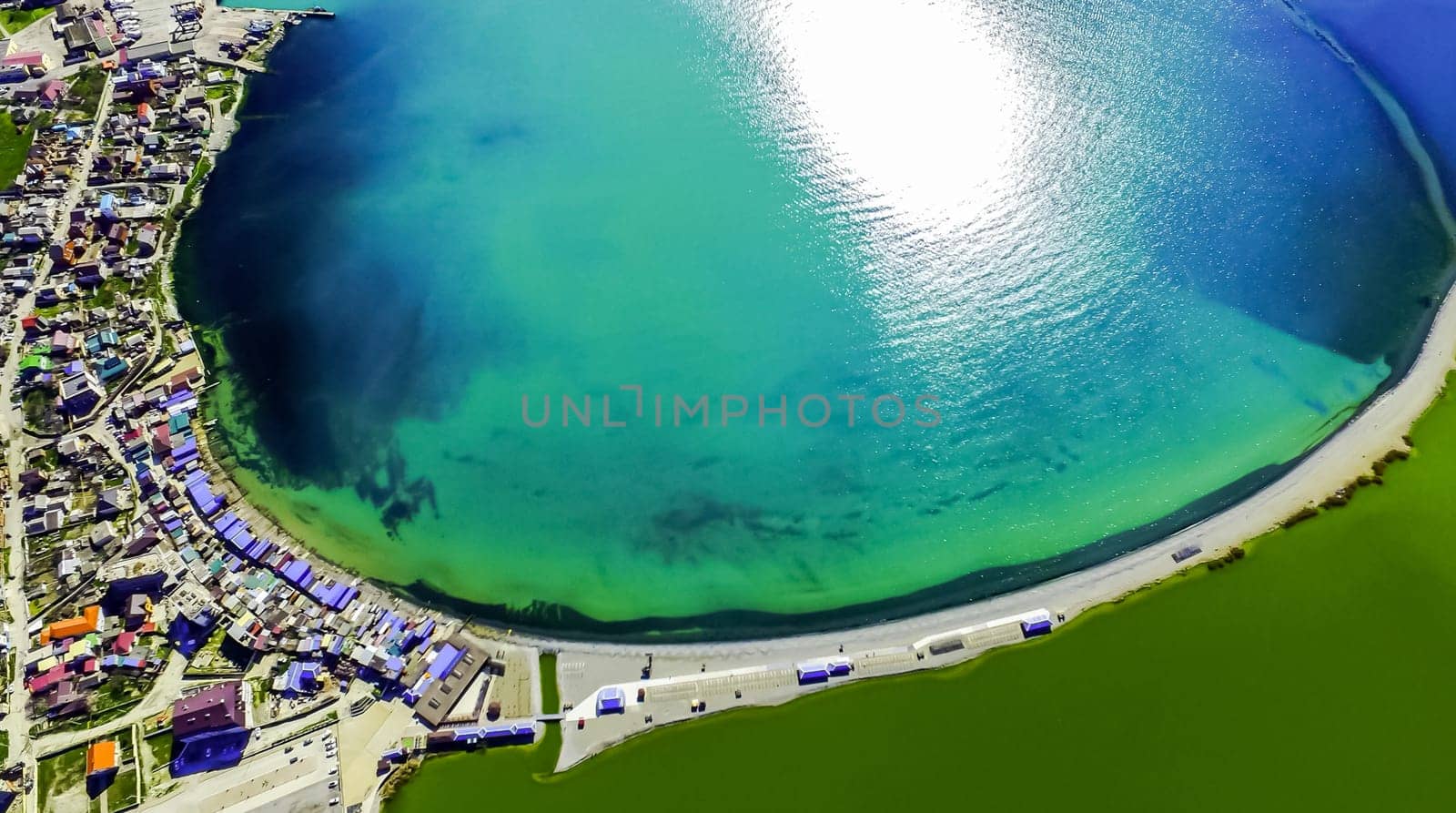 sea bay near the city of Novorossiysk. Beaches and port.