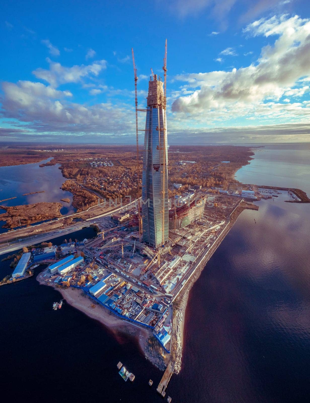 The new skyscraper lakhta center in St. Petersburg. Building a skyscraper.