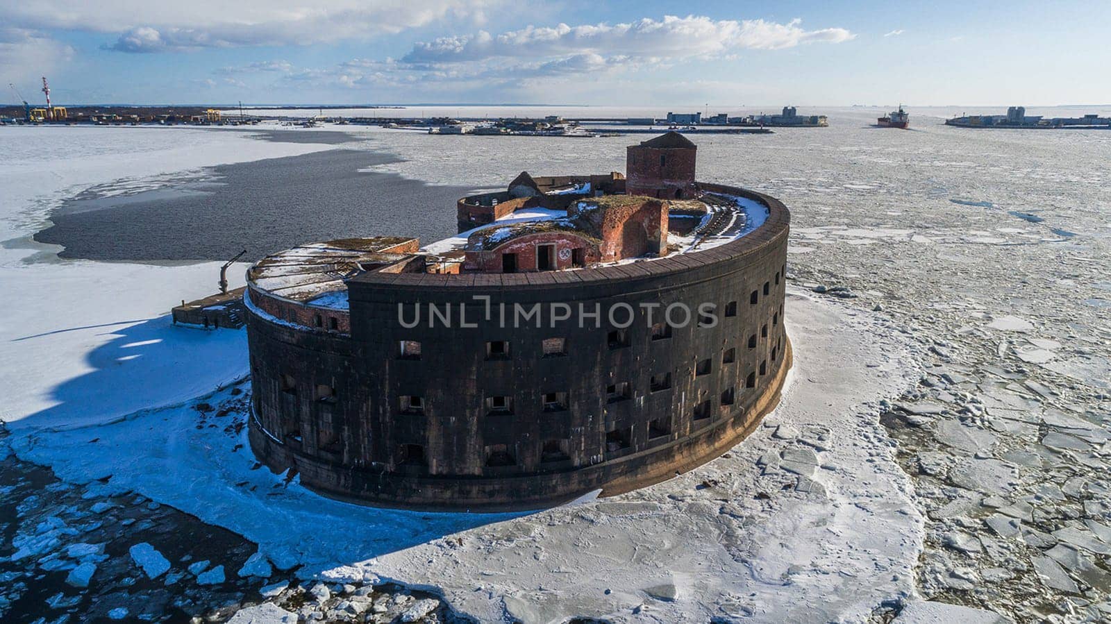 A plague fort in winter, a view from above on an ancient fort.