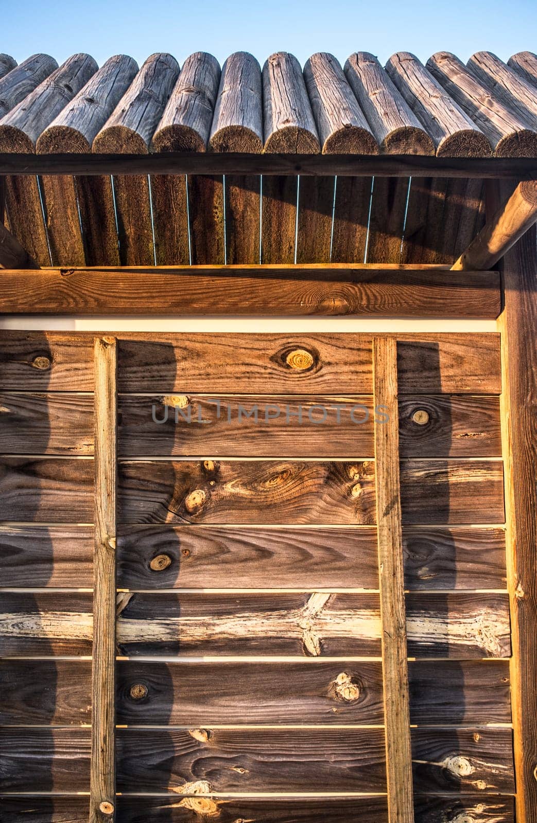 Old wooden board for natural enviroment information. Rural village information concept
