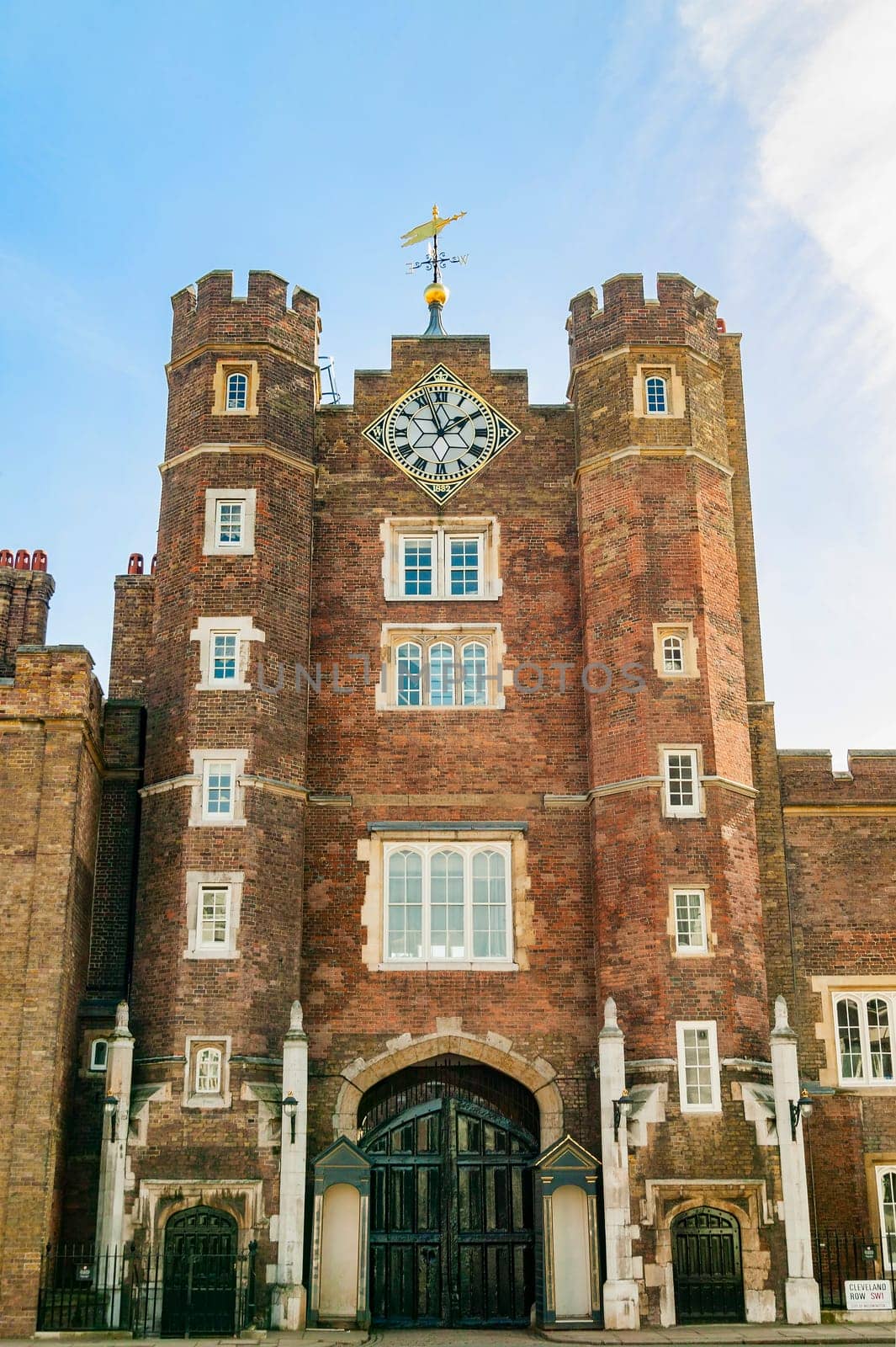 St James's Palace a Tudor royal castle built in 1536 in London England UK which is a popular travel destination tourist attraction landmark of the city, stock photo image