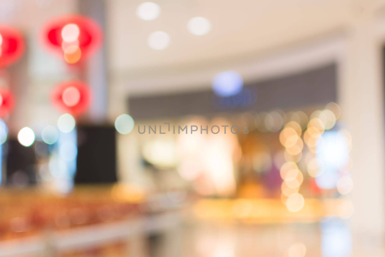 Abstract background of shopping mall, shallow depth of focus.