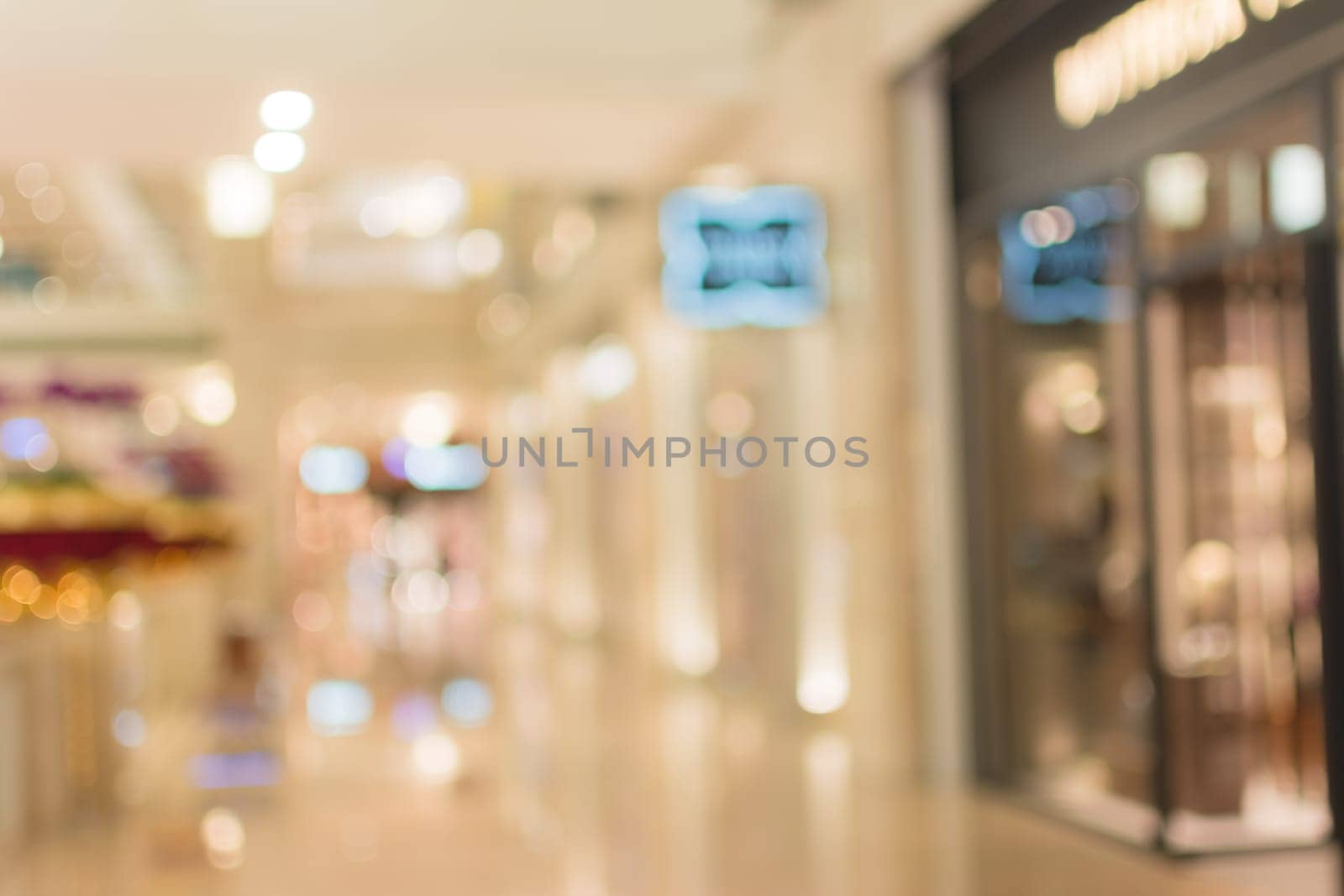 Abstract background of shopping mall, shallow depth of focus.