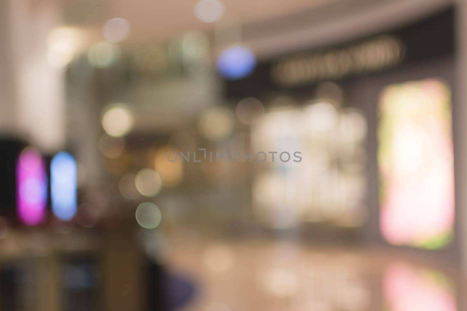 Abstract background of shopping mall, shallow depth of focus.