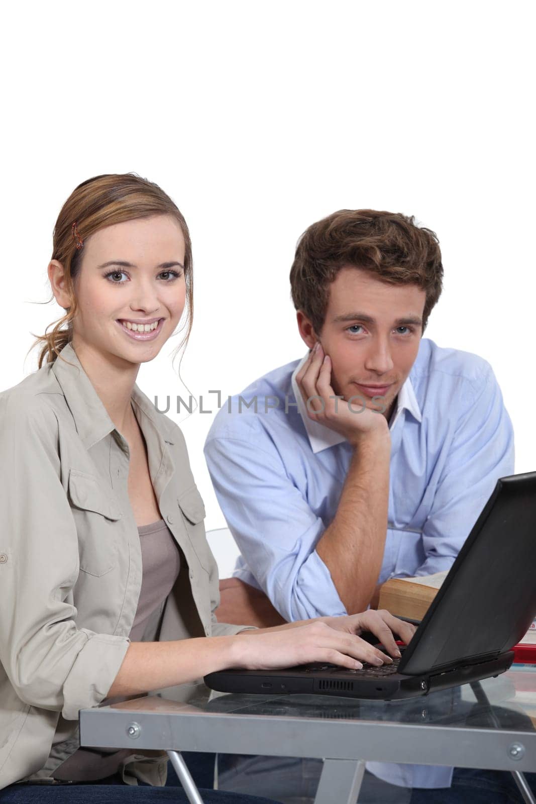 students working on a computer