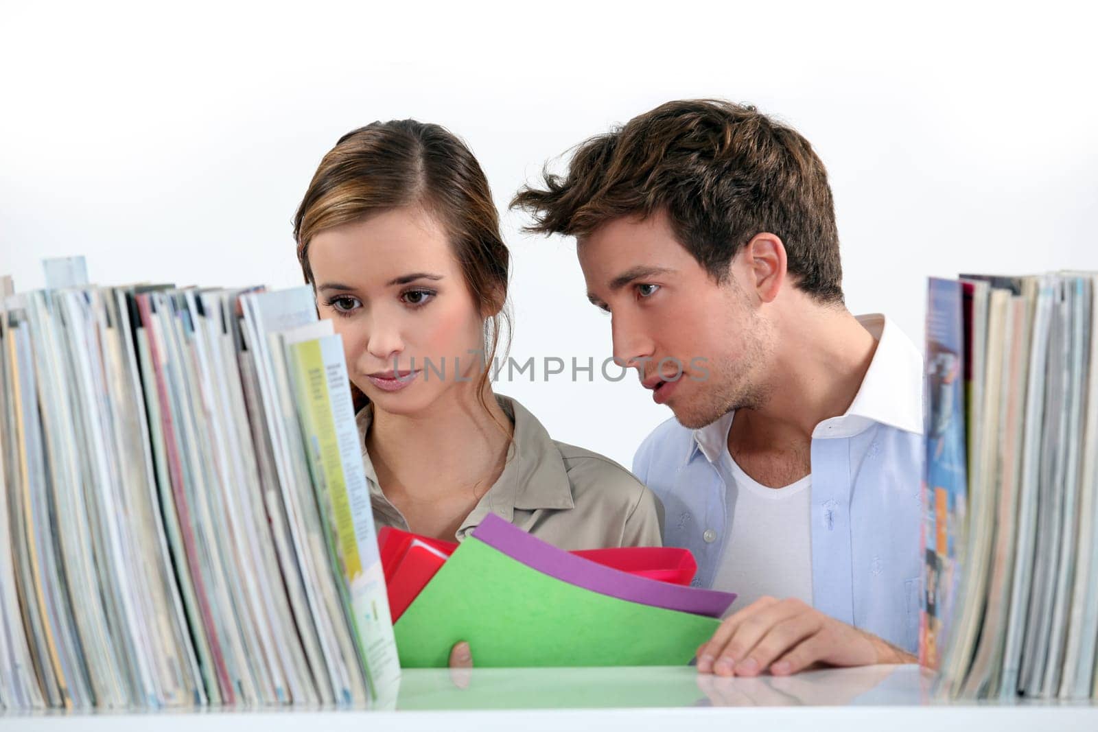 Students in a library