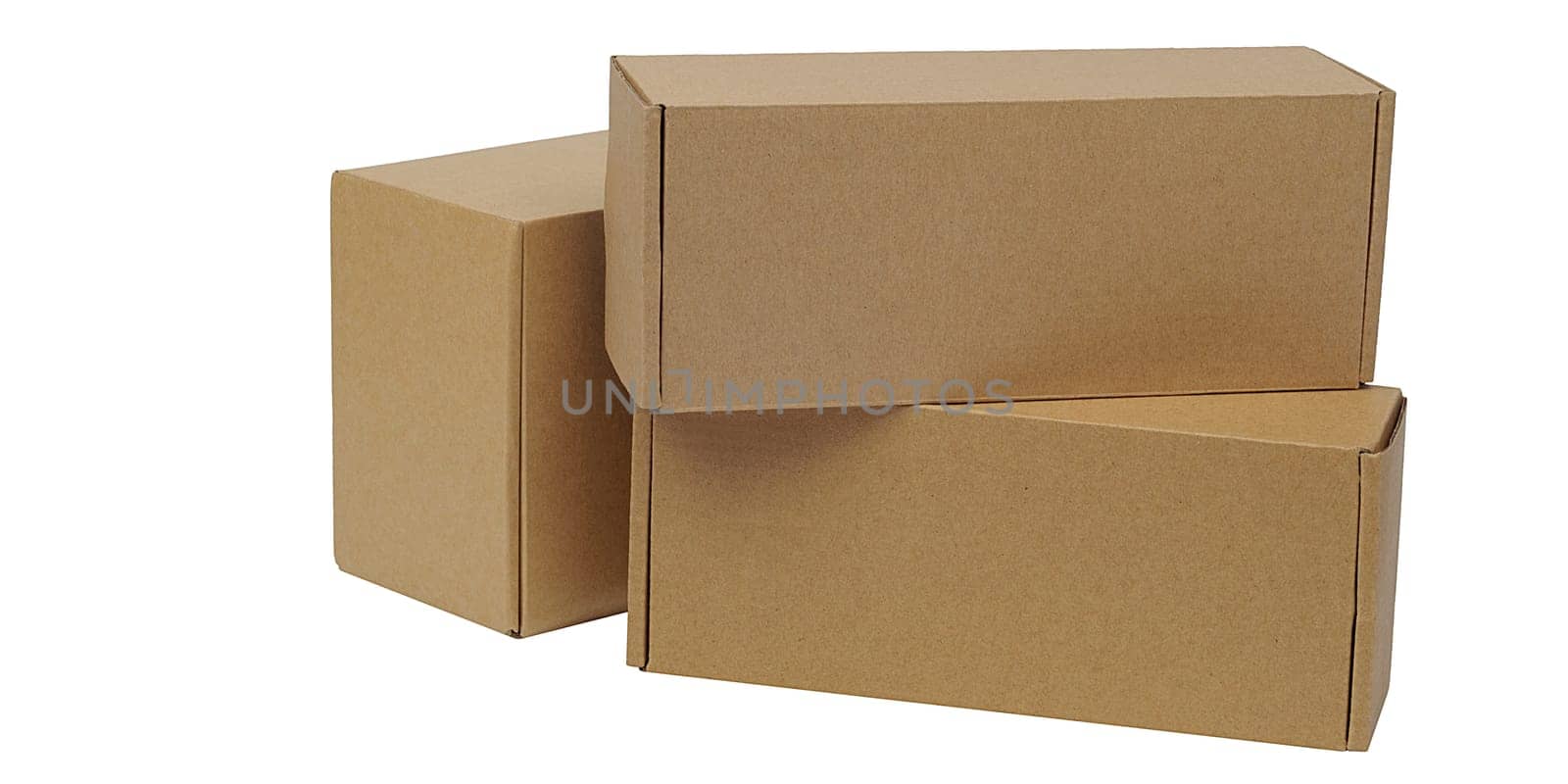 Cardboard boxes for goods on a white background. Different size. Isolated on white background