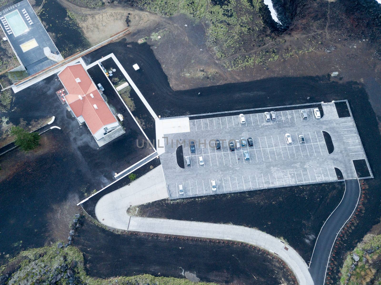 Birdeye view of Ferraria Spa on the island of Sao Miguel in the Azores