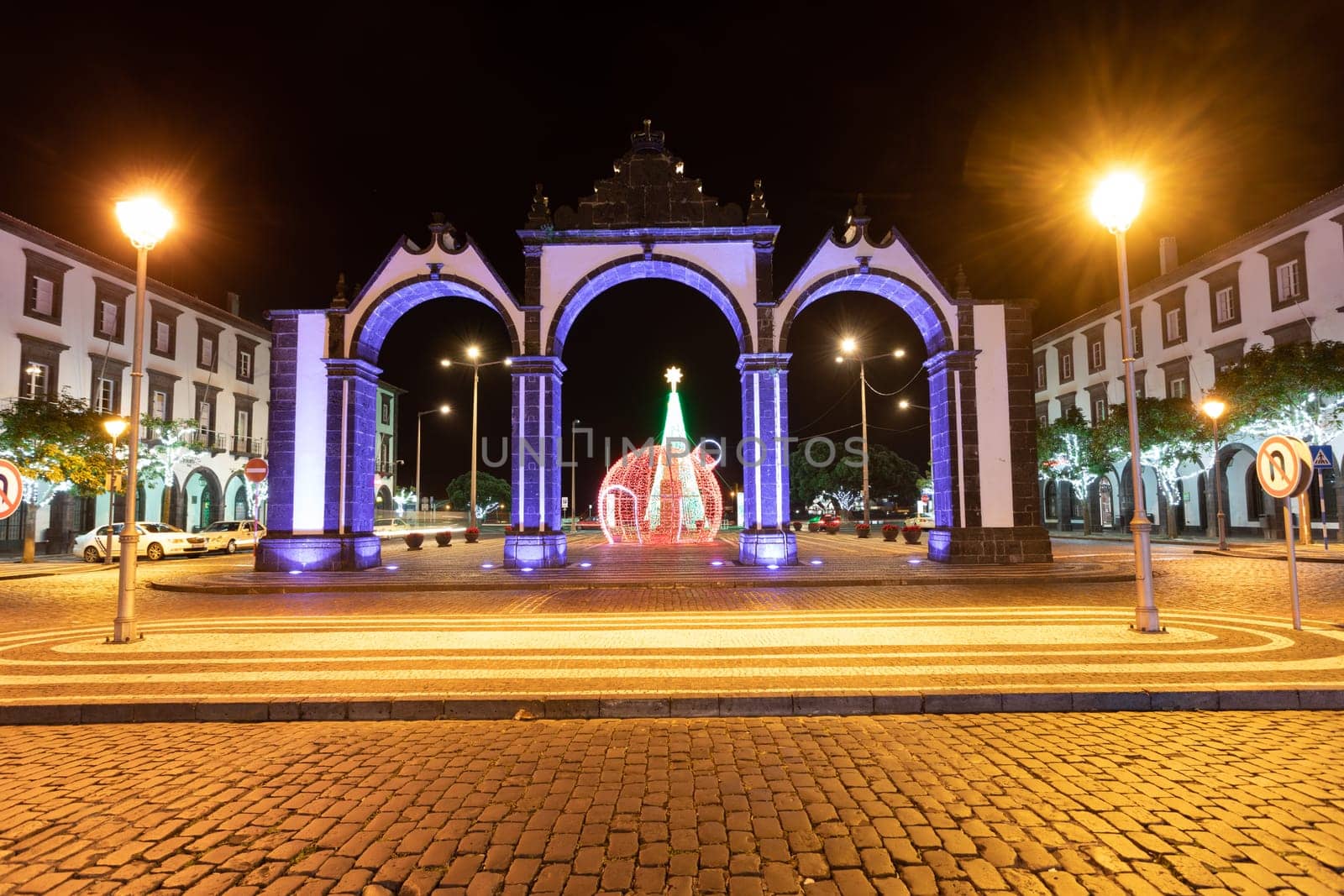 The historical entrance (Portas da Cidade) to the village of Ponta Delgada in Azores, Portugal.