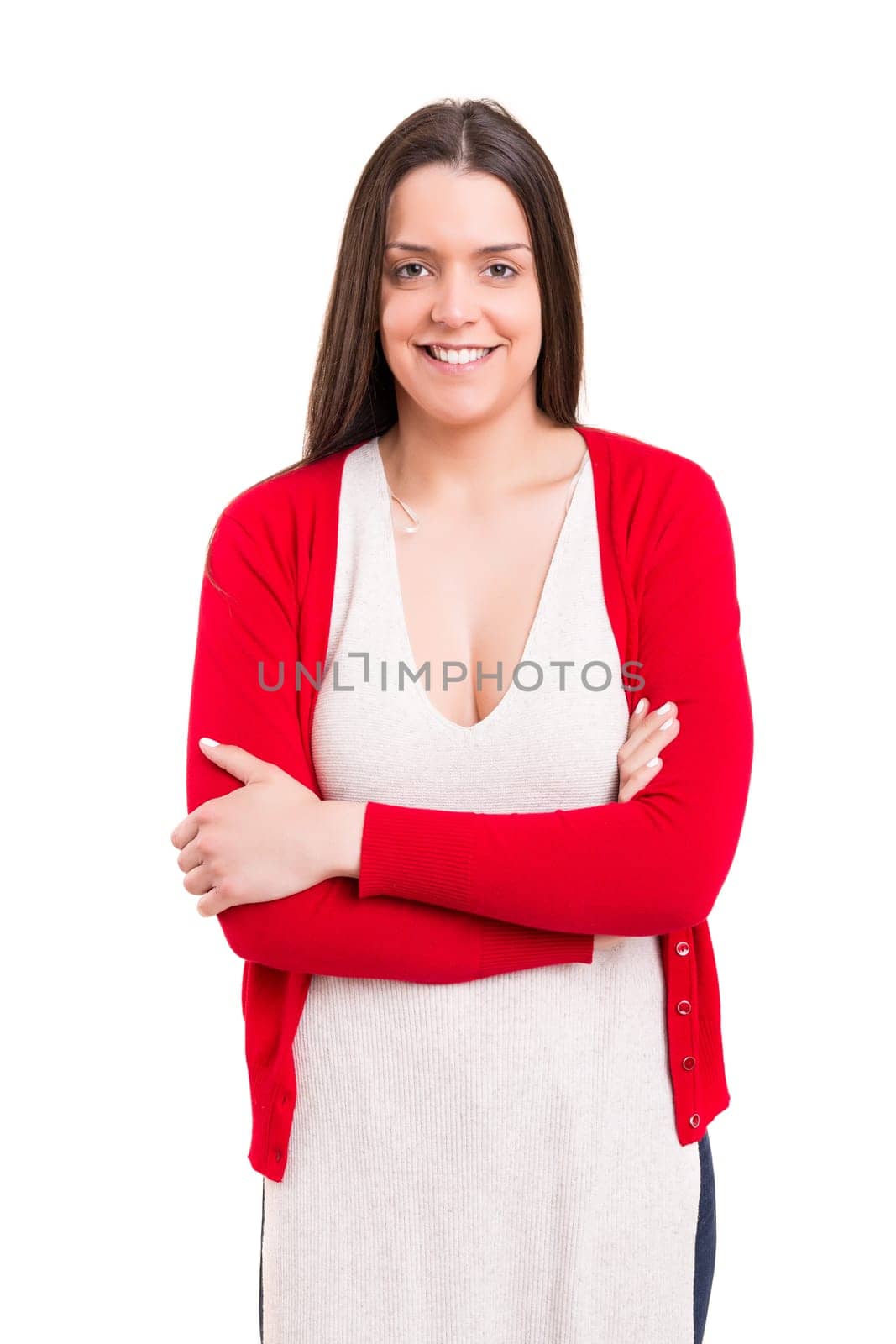 Studio shot of a beautiful young casual woman