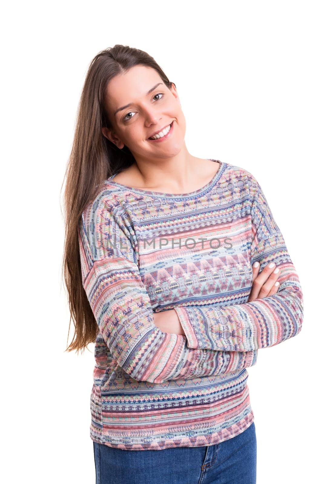 Studio shot of a beautiful young casual woman