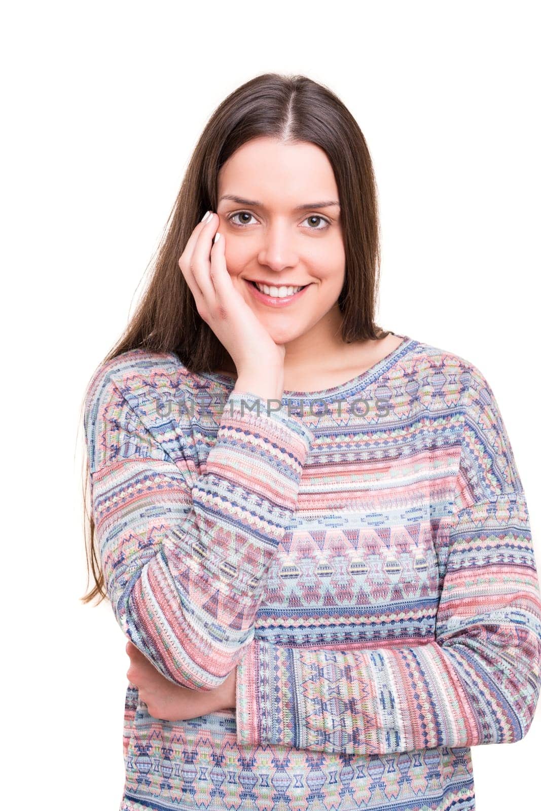 Studio shot of a beautiful young casual woman