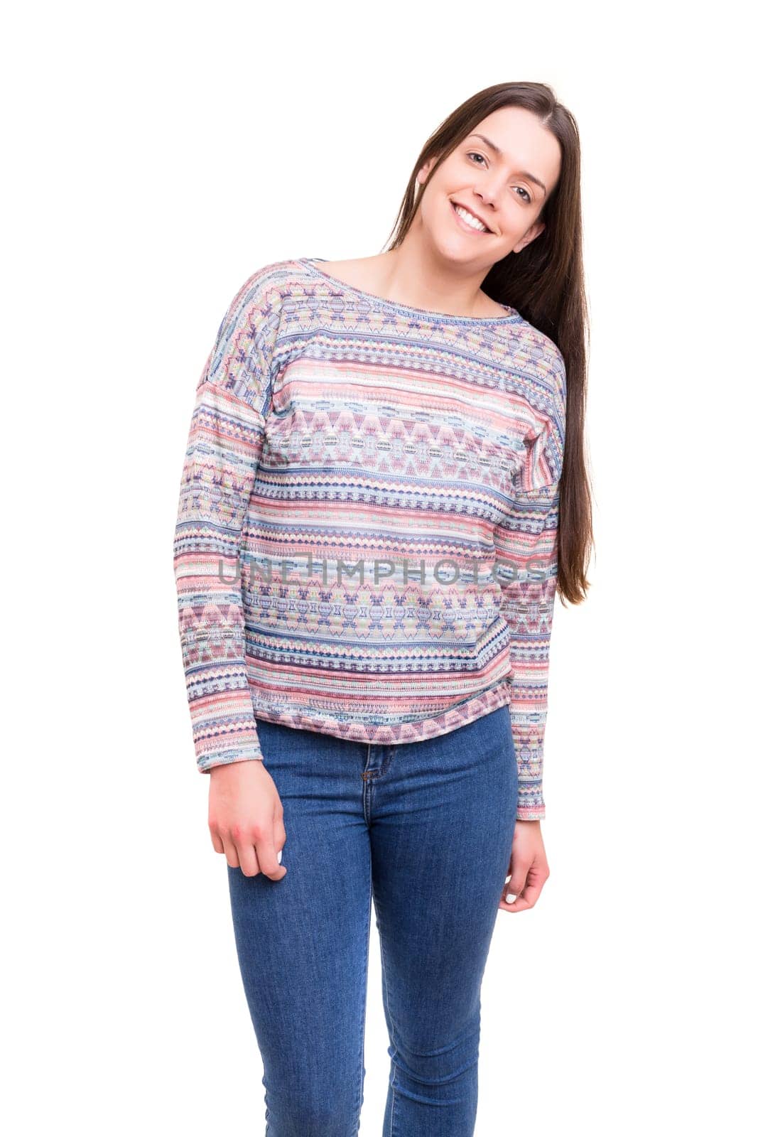 Studio shot of a beautiful young casual woman