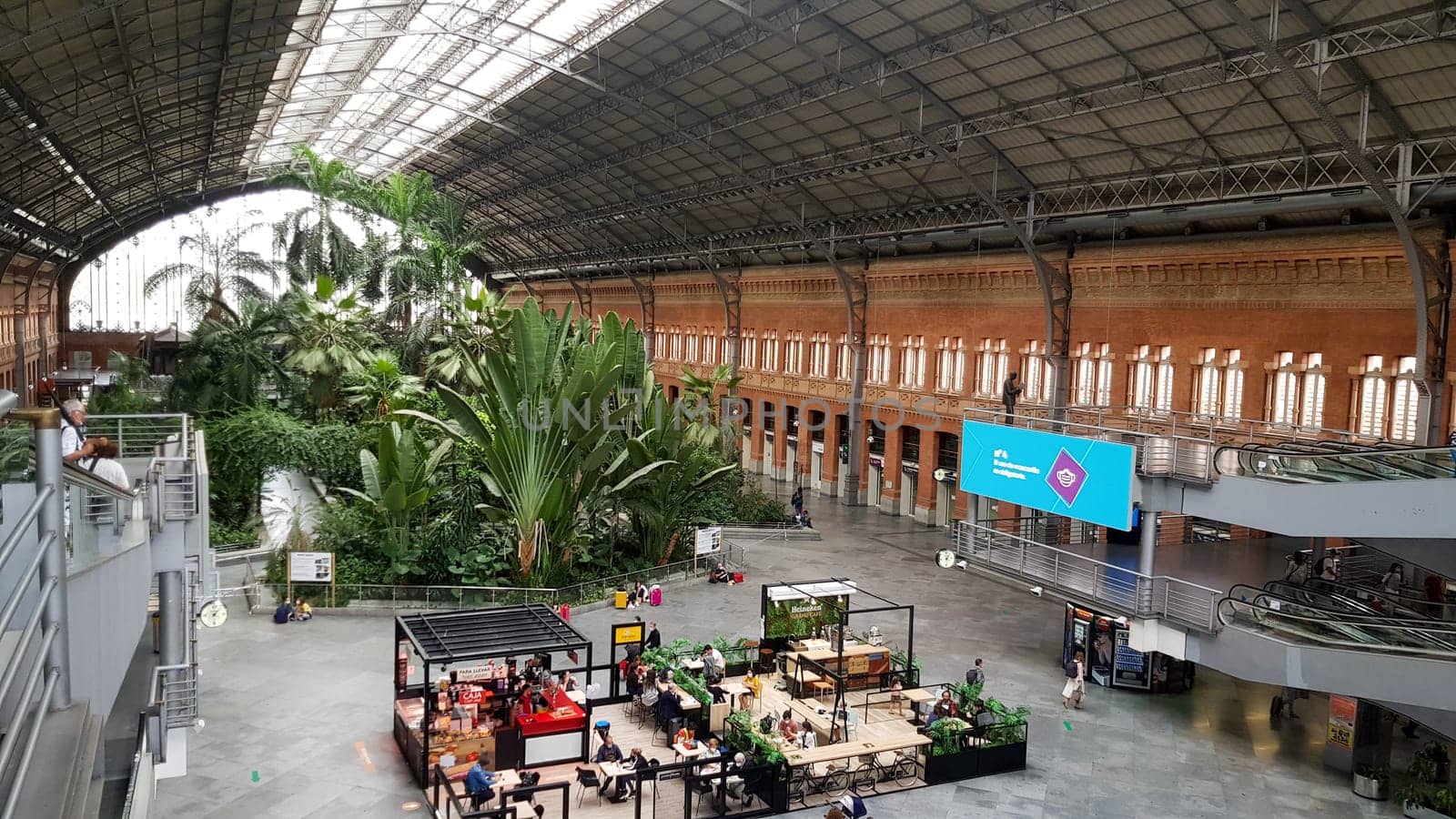 Madrid, Spain - 20 - september - 2020: Interior of Atocha train station in Madrid