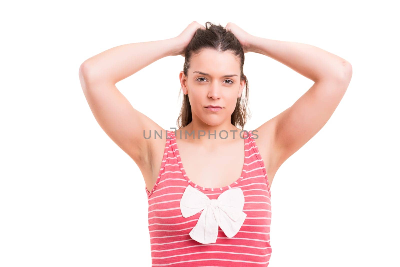 Studio shot of a beautiful young casual woman