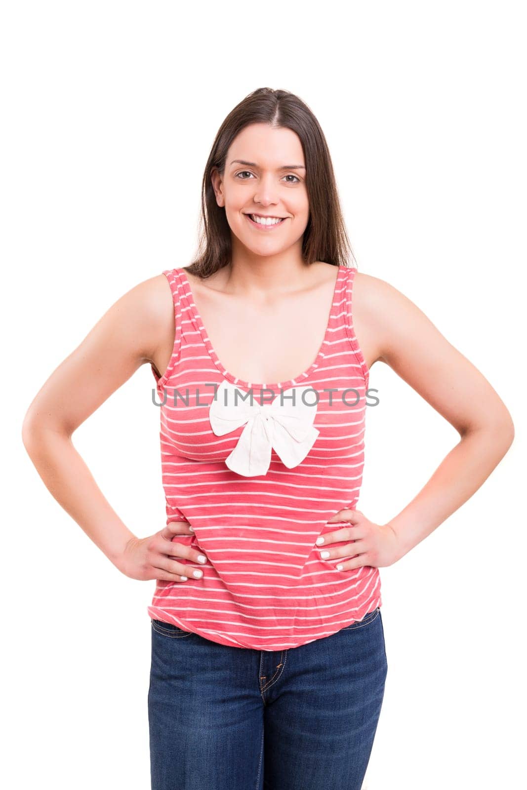 Studio shot of a beautiful young casual woman