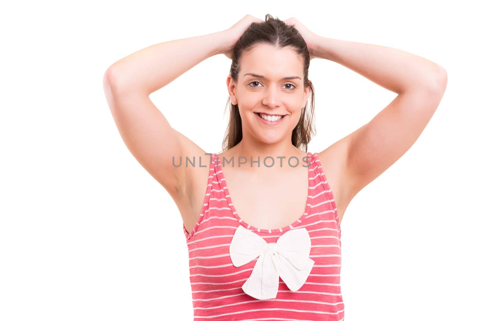 Studio shot of a beautiful young casual woman