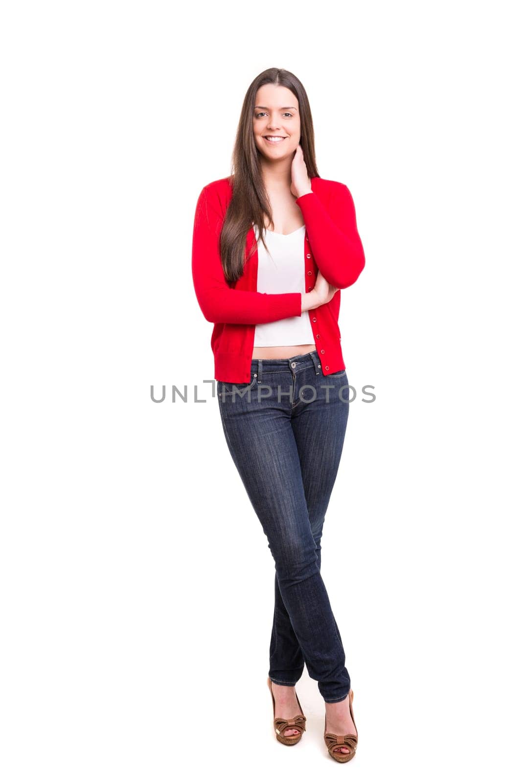 Studio shot of a beautiful young casual woman