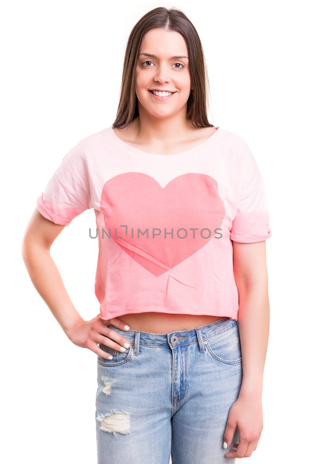 Studio shot of a beautiful young casual woman
