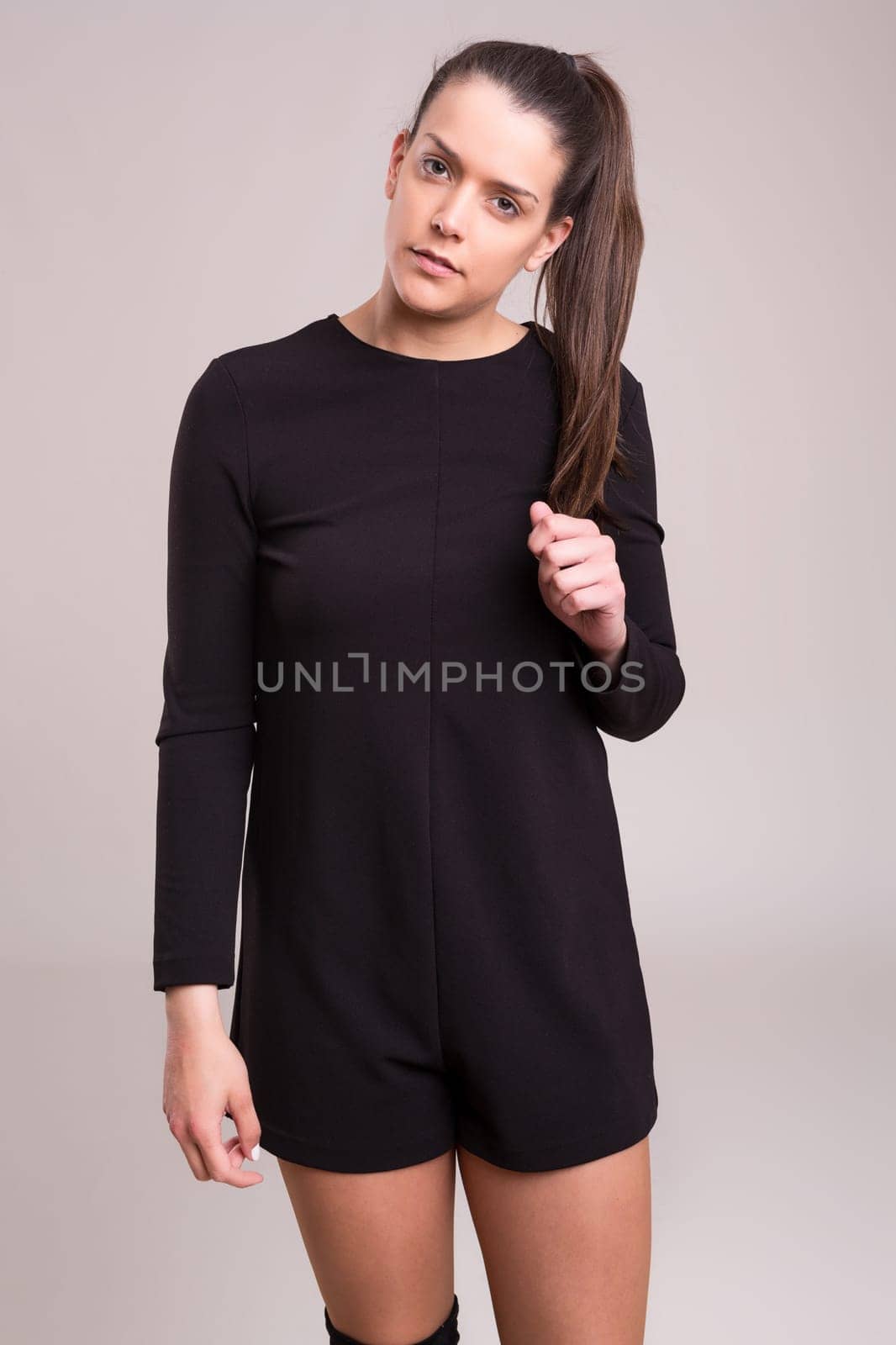 Studio shot of a beautiful young casual woman