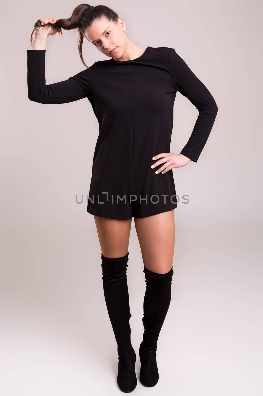 Studio shot of a beautiful young casual woman