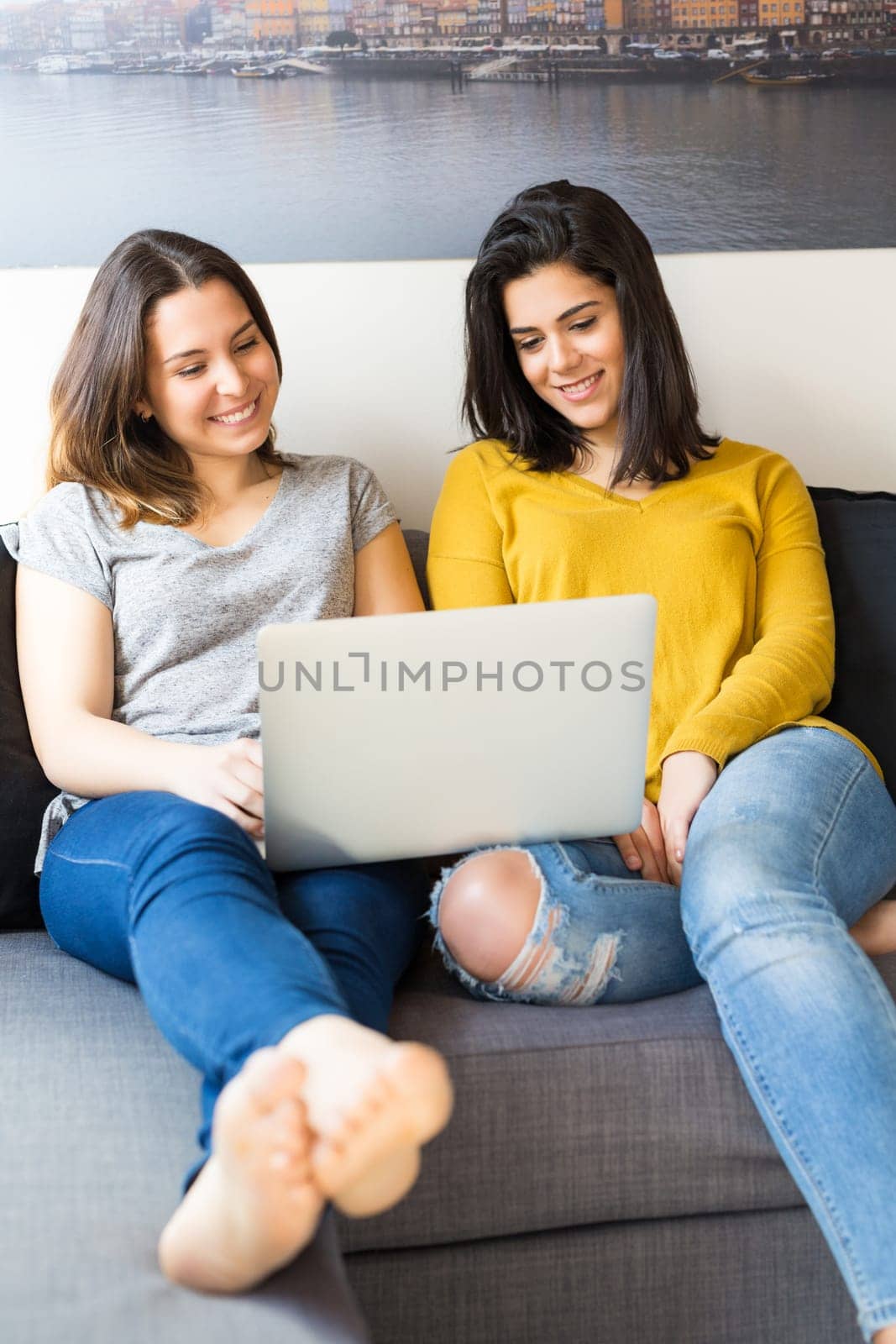 Beautiful young women at home studying for the final exams