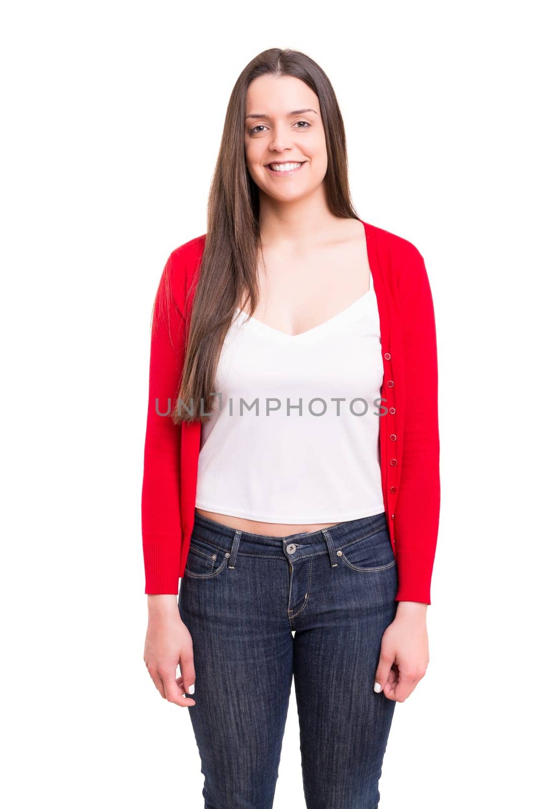 Studio shot of a beautiful young casual woman