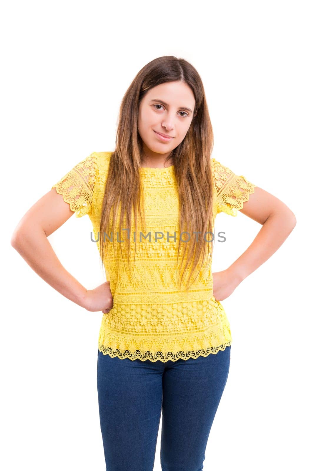 Studio shot of a beautiful young casual woman