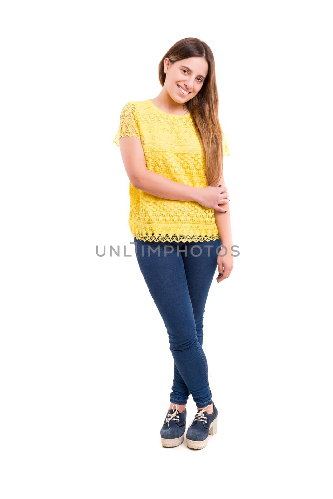 Studio shot of a beautiful young casual woman