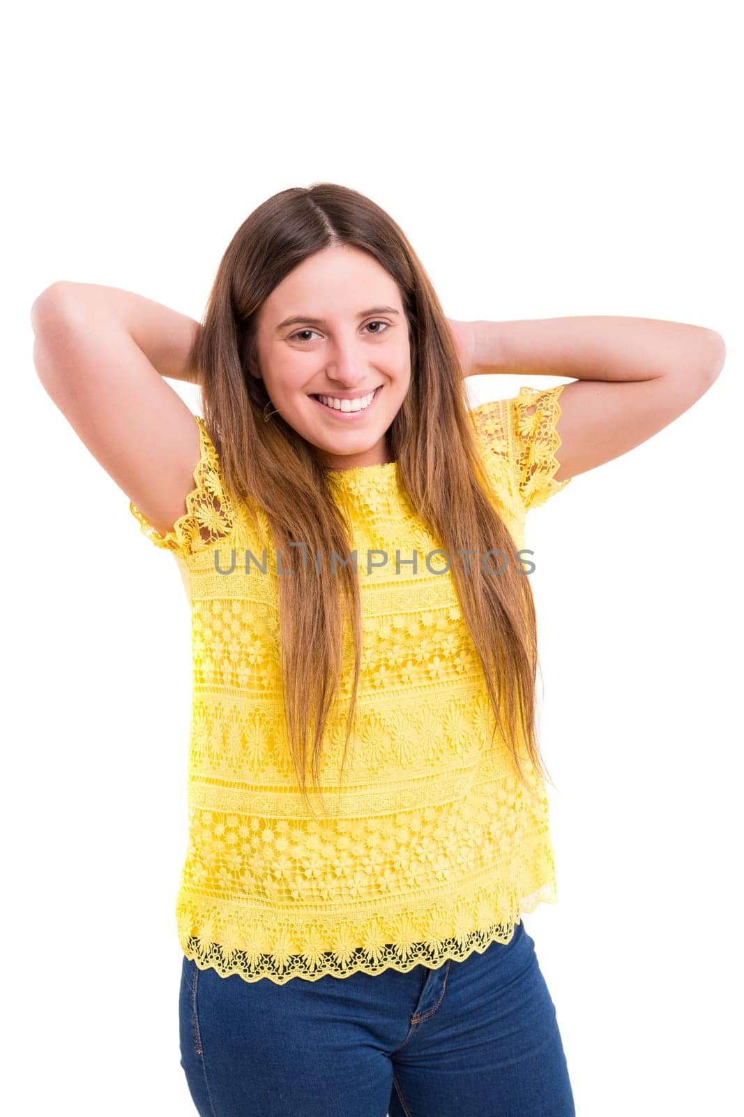 Studio shot of a beautiful young casual woman