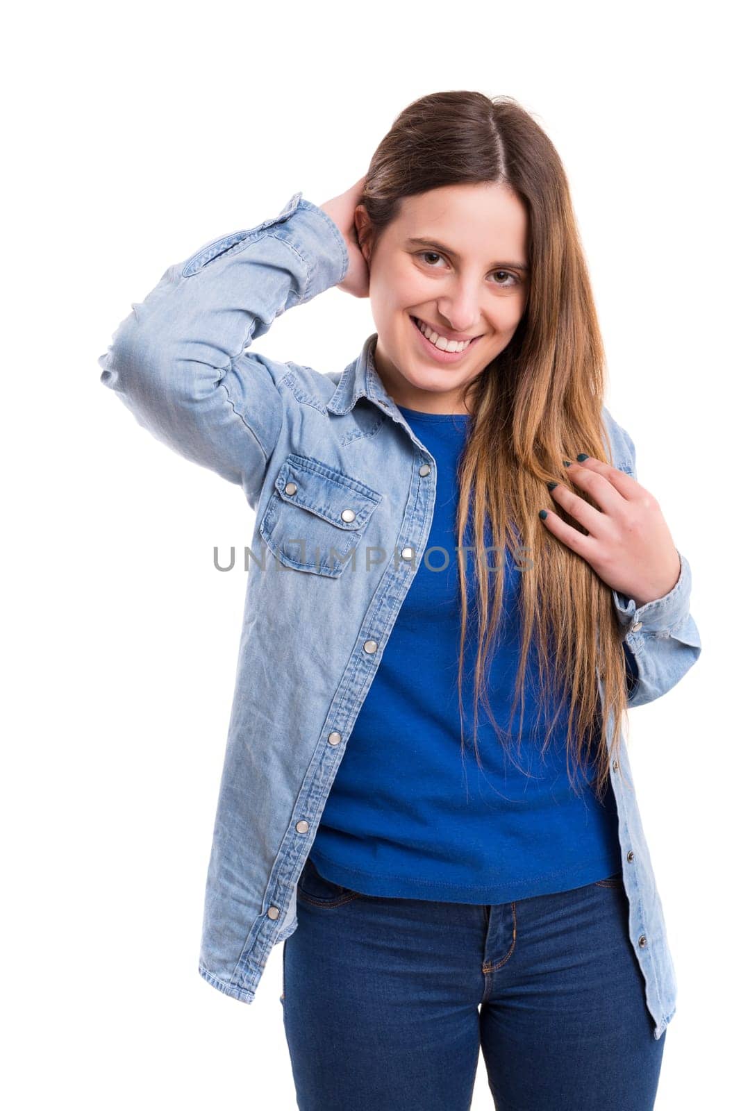 Studio shot of a beautiful young casual woman