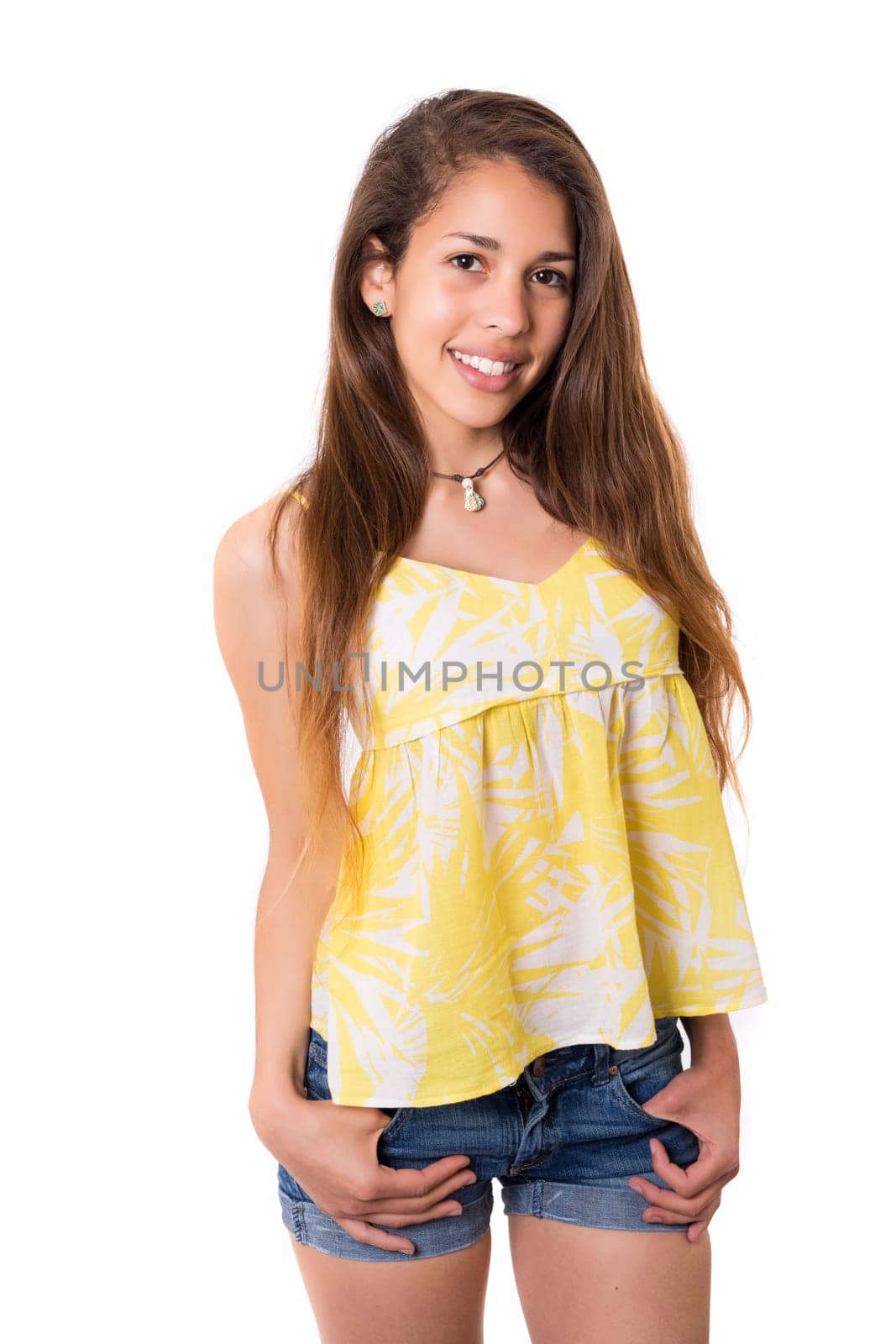 Studio shot of a beautiful young casual woman