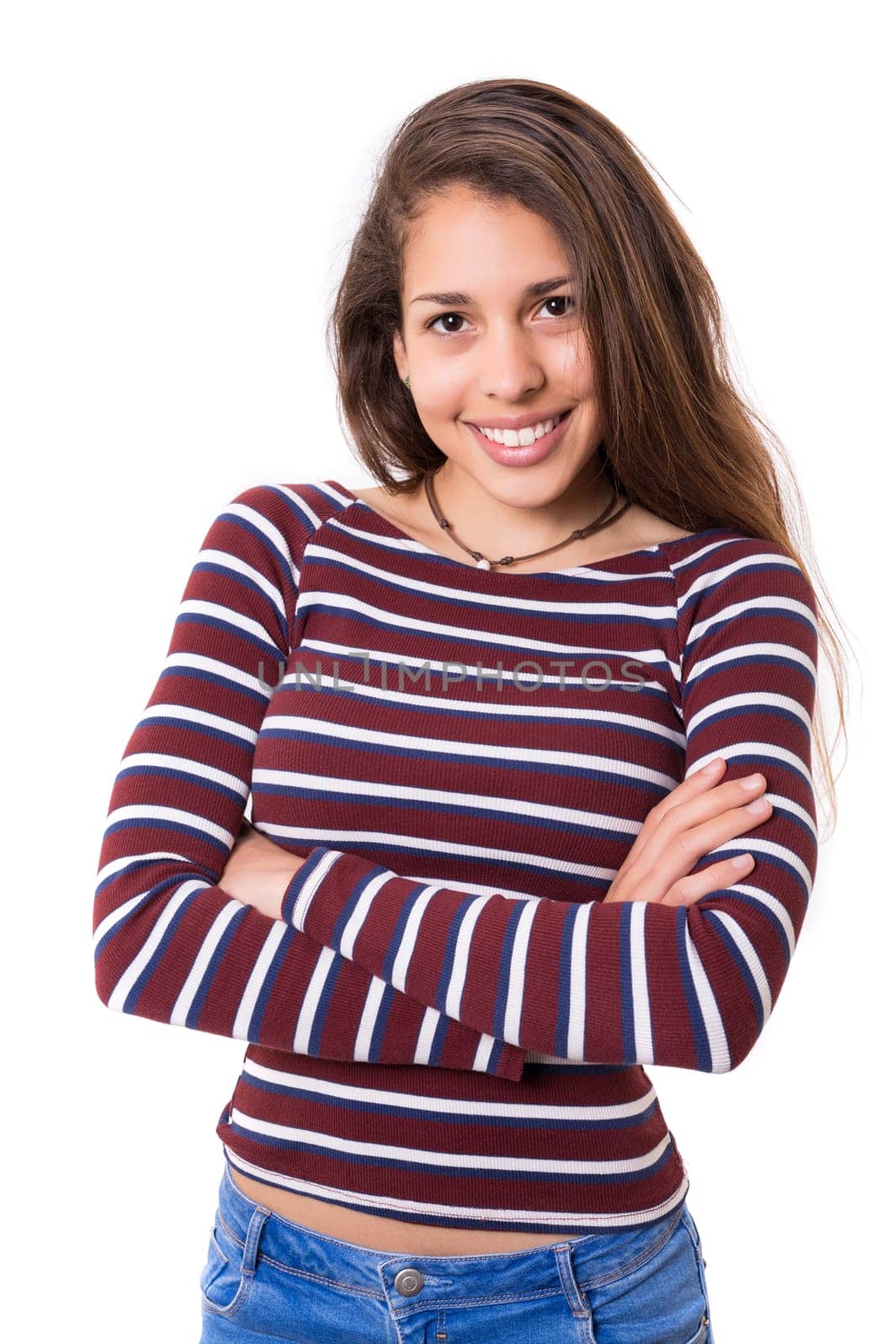 Studio shot of a beautiful young casual woman