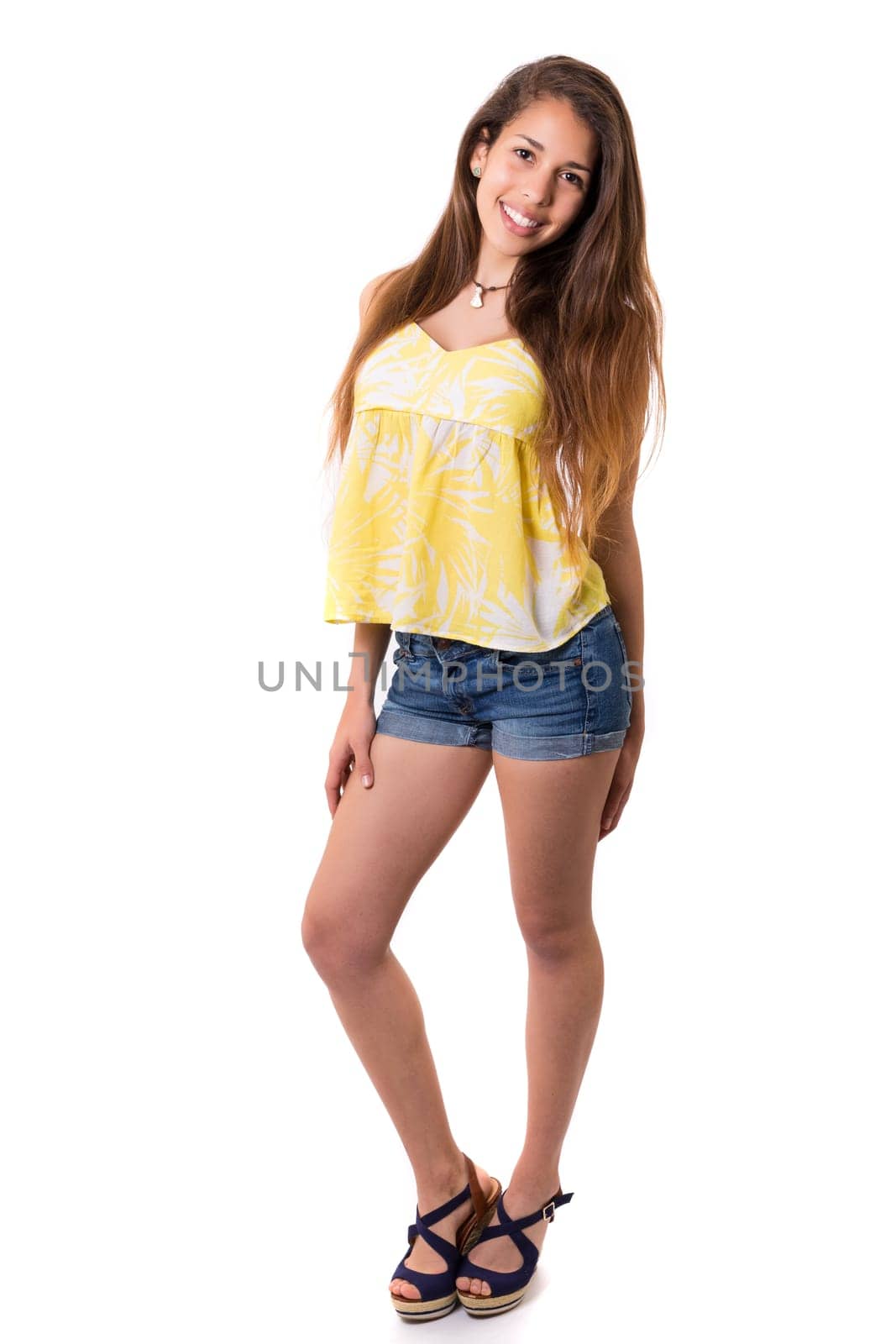 Studio shot of a beautiful young casual woman