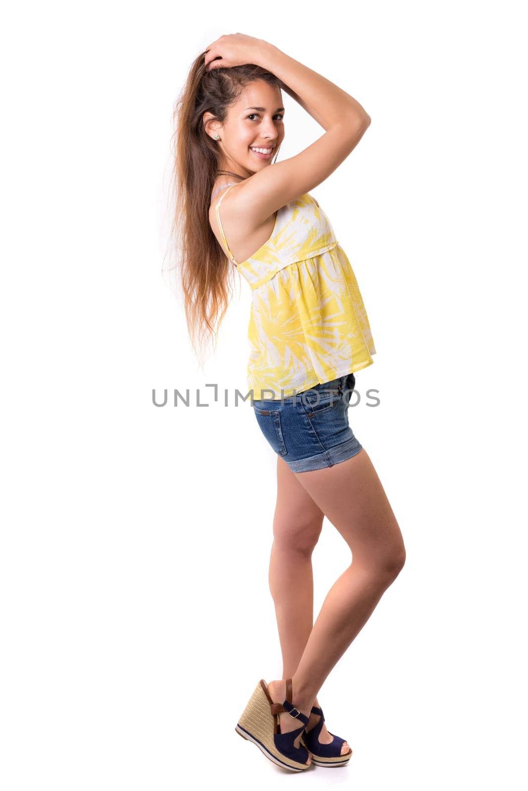 Studio shot of a beautiful young casual woman