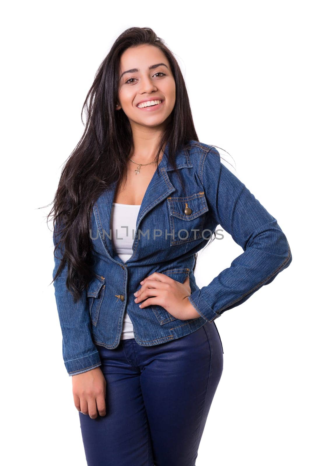 Studio shot of a beautiful young casual woman