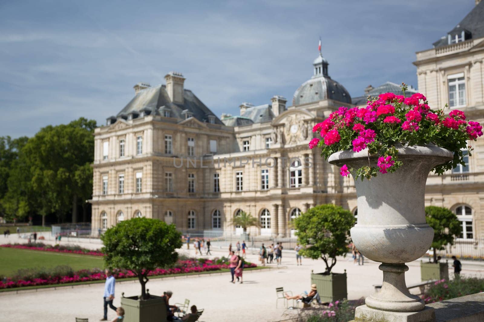The beautiful palace of Luxembourg in Paris, France